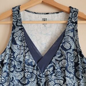 Title Nine Women's Freelance Shibori Sleeveless Dress Blue Floral Size S